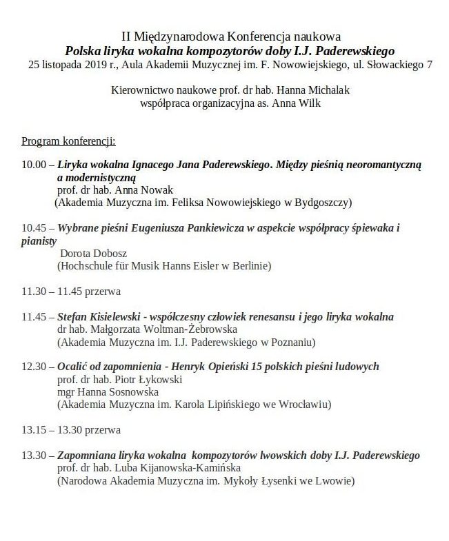 Programm Konferenz Bromberg